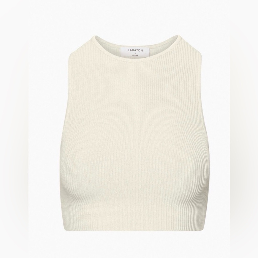 Aritzia Babaton Sculpt Knit Cropped Racer Tank
